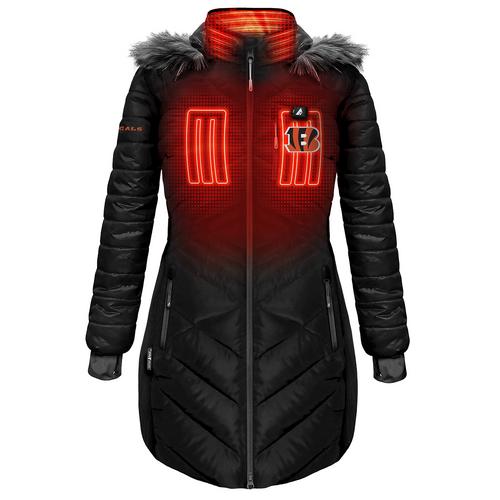 ActionHeat Cincinnati Bengals 5V Women's Long Puffer Battery Heated Jacket