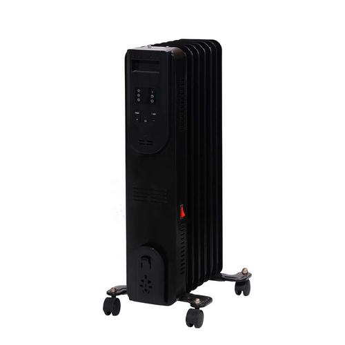 World Marketing Comfort Glow Electric Oil Filled Radiator Heater with 3 Power Settings - Black