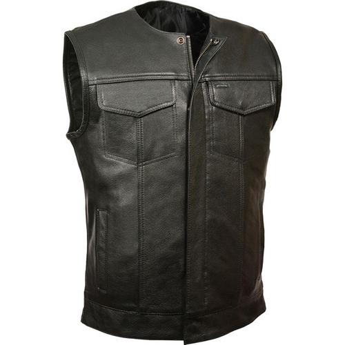 Milwaukee Leather Men's Collarless Snap/Zip Front Club Vest